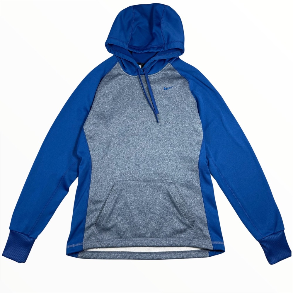 Nike‎ Therma FIT Hoodie Pullover Activewear Sweatshirt Blue Gray Women's Small